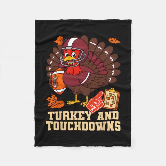 Kale turkey en touchdowns voetbal herfst mannen fleece deken (Voorkant)