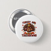 Kale turkey en touchdowns voetbalspeler 1 ronde button 5,7 cm (Voorkant /achterkant)