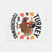 Kale turkey en touchdowns voetbalspeler 2 fleece deken (Voorkant (Horizontaal))