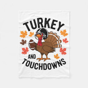 Kale turkey en touchdowns voetbalspeler 2 fleece deken