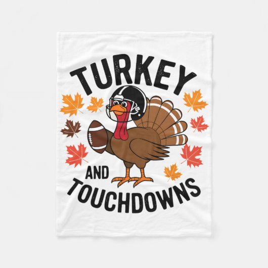 Kale turkey en touchdowns voetbalspeler 2 fleece deken (Voorkant)