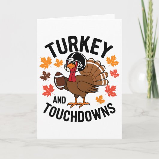 Kale turkey en touchdowns voetbalspeler 2 kaart (Voorkant)