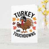 Kale turkey en touchdowns voetbalspeler 2 kaart (Gele Bloem)
