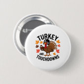 Kale turkey en touchdowns voetbalspeler 2 ronde button 5,7 cm (Voorkant /achterkant)