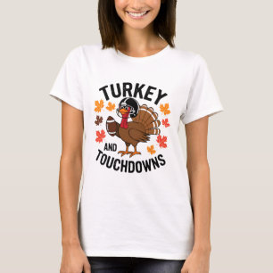 Kale turkey en touchdowns voetbalspeler 2 t-shirt