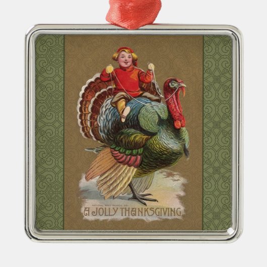 Kale turkey grappige vintage groeten metalen ornament (Voorkant)