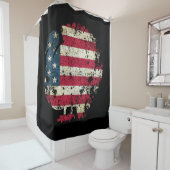 Kale turkey met Amerikaanse vlag Douchegordijn (In situ)