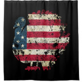 Kale turkey met Amerikaanse vlag Douchegordijn (Voorkant)
