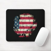 Kale turkey met Amerikaanse vlag Muismat (Met muis)