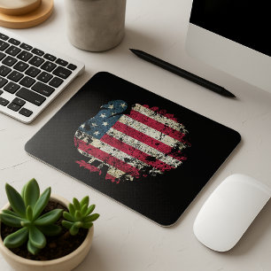 Kale turkey met Amerikaanse vlag Muismat