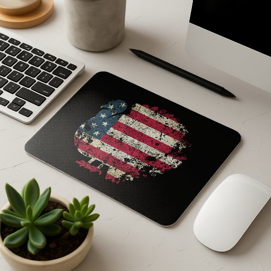 Kale turkey met Amerikaanse vlag Muismat