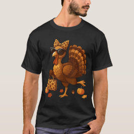 Kale Turkey met zonnebril Funny Thanksgiving T-shirt