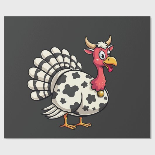 Kale turkey Moo Koe Hoof Grappige Herfst Familie Cadeaupapier (Vlak)