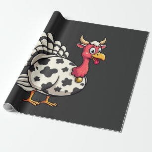 Kale turkey Moo Koe Hoof Grappige Herfst Familie Cadeaupapier