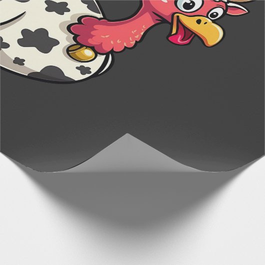 Kale turkey Moo Koe Hoof Grappige Herfst Familie Cadeaupapier (Hoek)