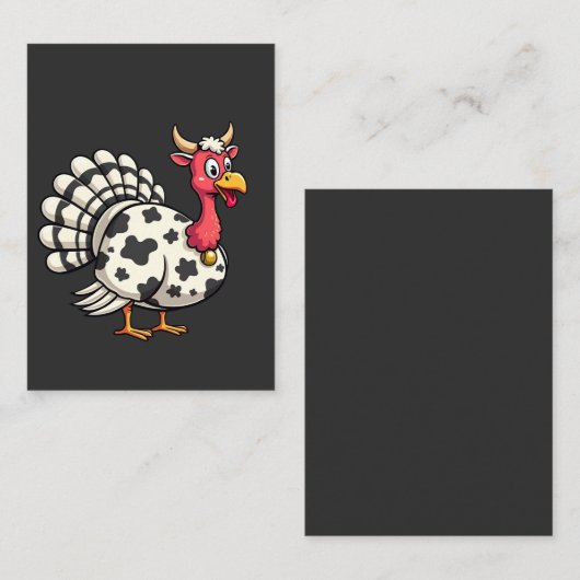 Kale turkey Moo Koe Hoof Grappige Herfst Familie Notitiekaartje (Voorkant / Achterkant)