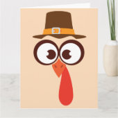 Kale turkey Schattig Grappig Domme gezicht Cartoon Kaart (Voorkant)