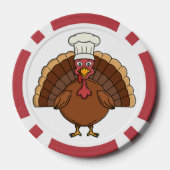 Kale Turkije Cartoon Thanksgiving Poker Chips (Achterkant)