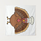 Kale Turkije Cartoon Thanksgiving Wandkleed (Voorkant (horizontaal))