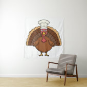 Kale Turkije Cartoon Thanksgiving Wandkleed (In situ)