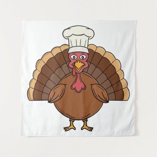 Kale Turkije Cartoon Thanksgiving Wandkleed (Voorkant)