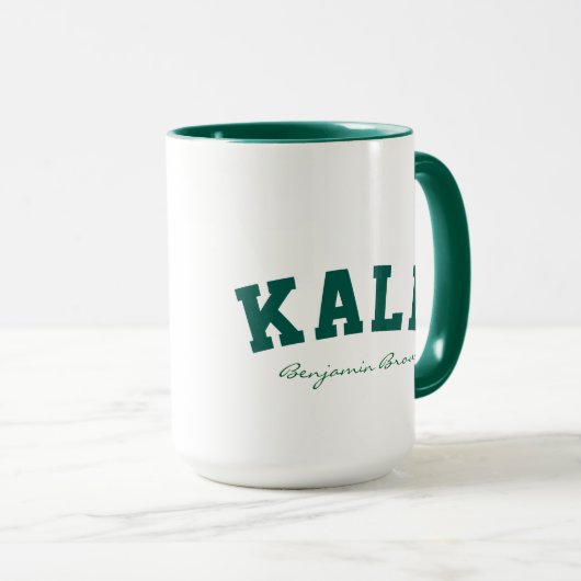 Kale University Custom Name Vegan Style Mok (Voorkant rechts)