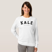 Kale University Vegan Vegetarian Funny College T-shirt (Voorkant volledig)