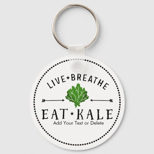 Kale Vegetarian Live Breathe Eat Kale Custom Sleutelhanger (Voorkant)