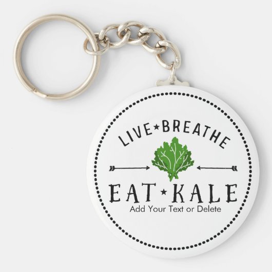 Kale Vegetarian Live Breathe Eat Kale Custom Sleutelhanger (Voorkant)