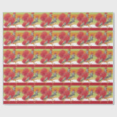 Kale waterverf haan handgeschilderd cadeaupapier (Vlak)