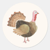 Kale waterverf kalkoen sticker (Voorkant)