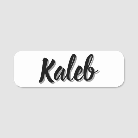 Kaleb Mannen naam, Naamplaatje (Voorkant)