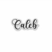 Kaleb Naam - Handgeschreven kalligrafie Sticker (Voorkant)
