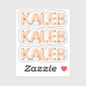 Kaleb-naam in gloeiende neonlichten x3 sticker (Vel)