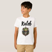 Kaleb Naam Met Steampunk Kikker, T-shirt (Voorkant volledig)