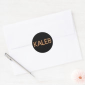 Kaleb Name in Ggloing Neon Lights Ronde Sticker (Envelop)