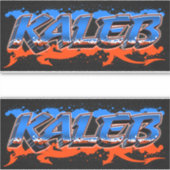 Kaleb Vorname Name Graffiti Aufkleber Sticker (Voorkant)