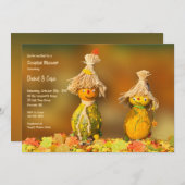 Kalebas Koppel Bruiloft Kaart (Voorkant / Achterkant)