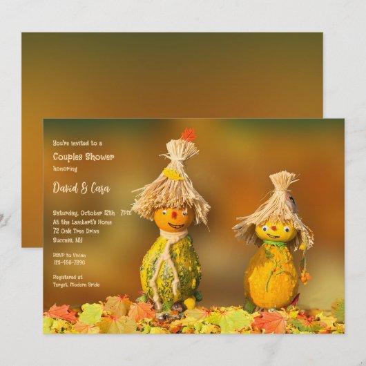 Kalebas Koppel Bruisfeest Kaart (Voorkant / Achterkant)