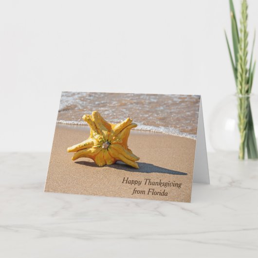 Kalebas van Thanksgiving Star op Ocean Beach Kaart (Voorkant)