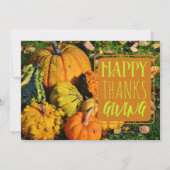 kalebassen blij Thanksgiving Wenskaart Kaart (Voorkant)