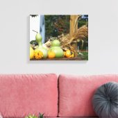Kalebassen Cornstalks Boerderij Stand Autumn Canvas Afdruk (Insitu (Woonkamer))