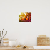 Kalebassen en pompoenen Boerderij staan verontrust Poster (Keuken)