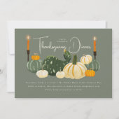 Kalebassen Sage Thanksgiving Diner Kaart (Voorkant)