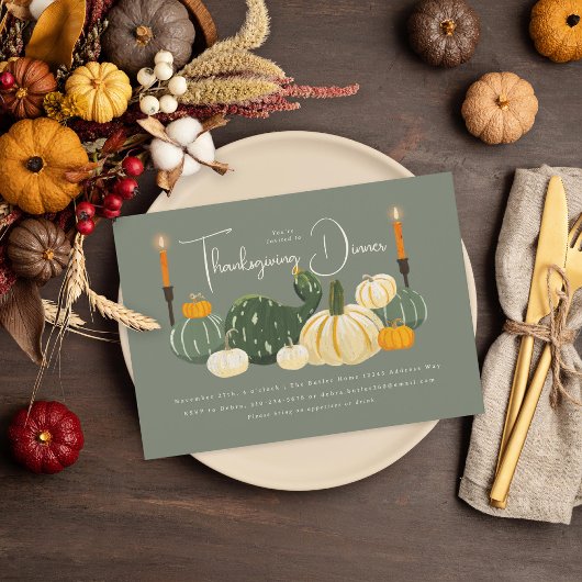 Kalebassen Sage Thanksgiving Diner Kaart