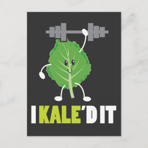 Kaled it - Fitness Vegan Vegetarian Kale Gym Briefkaart