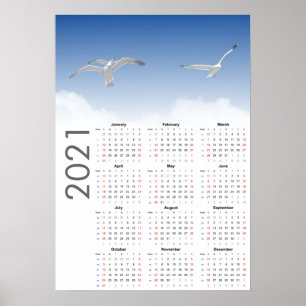 Kaleender 2021 Poster van de meeuw - Zondag eerst