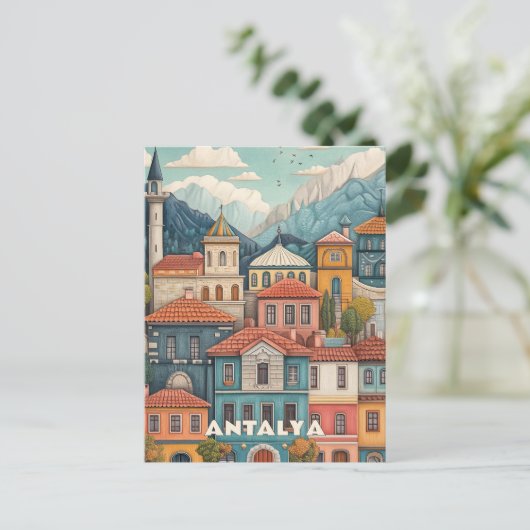 Kaleici gebied van Antalya Turkije Reizen Briefkaart (Staand voorkant)