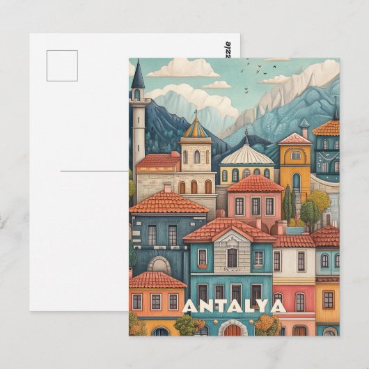 Kaleici gebied van Antalya Turkije Reizen Briefkaart (Voorkant / Achterkant)