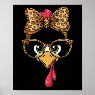 Kaleidakskalkoen Gezicht Luipaard Bril Vrouwen Mei Poster